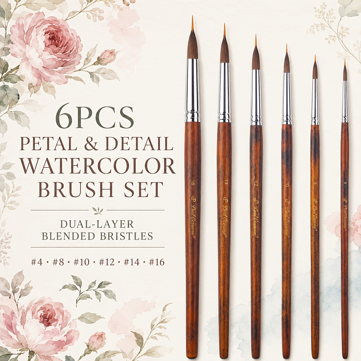 TEMU Ensemble de pinceaux pour aqua-rose et 'animaux (6 pièces multi-tailles) : Matériaux de haute qualité qui favorisent des délicats, les créateurs
