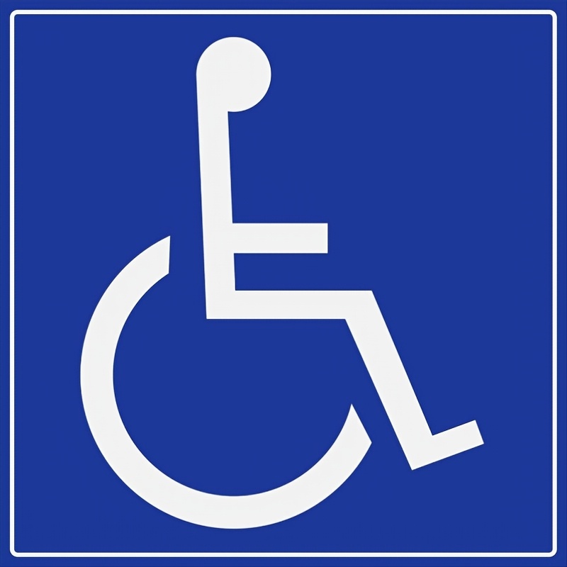 TEMU 2d Flat, 2d Flat Decorative Sign And Plaque Deko Rigid Disabled Sign - Person With Reduced Mobility - Square Format 20 X 20cm