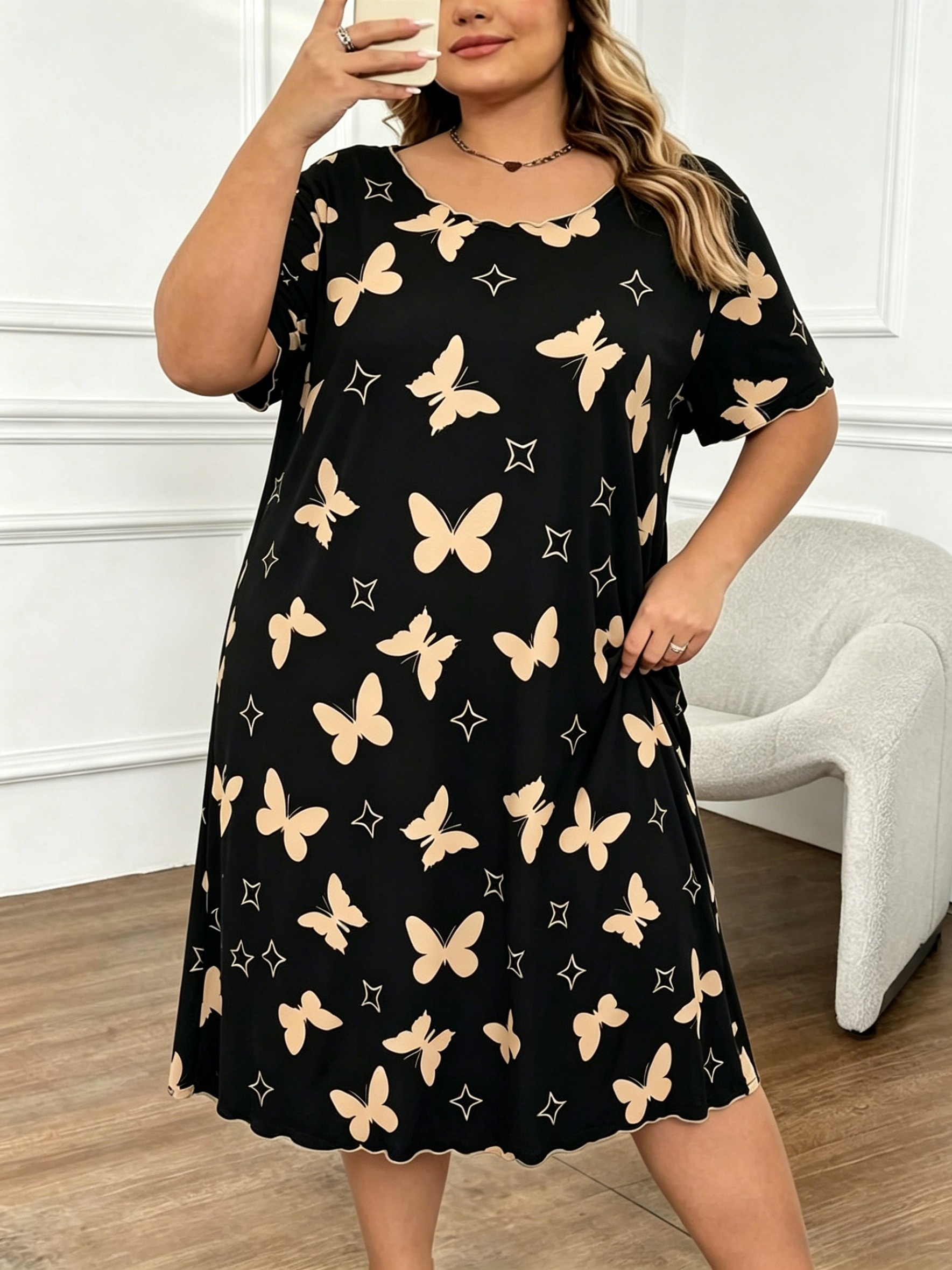 ladies lounge dress plus size womens solid color large womens sku_317917