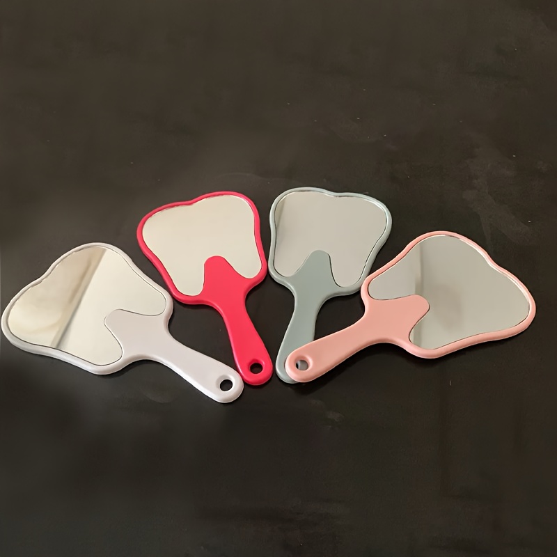 2pcs Creative Tooth-Shaped Hand Mirrors Set