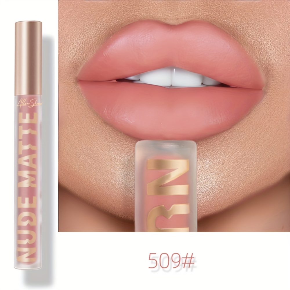 Image of Allen Shaw Matte Lip Glaze In - Waterproof, Sweatproof, Long-lasting Nude, Earthy & Pink Shades For Types, Hydrating Formula With Natural Finish, Waterproof Lipstick | Elegant Beauty Product |