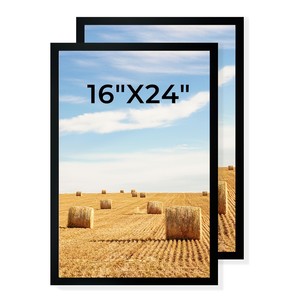 TEMU 16x24 2/4pcs Photo Frame Set, Black Photo Frame, Set, Combination, Gallery Wall Photo Frame, Poster Frame Photo Frame, Collage Wall Decoration,