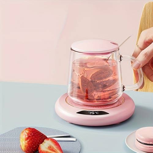 1pc cup heater for flat bottomed cups coffee and tea heating device smart usb temperature control suitable for cars and rvs 5v 2a power output birthday or valentines day gift