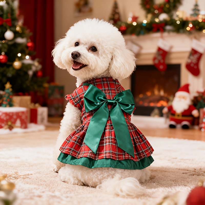 sachin and babi light blue dress Christmas Pet Clothes Cat And Dog * Skirt Pet Cute Bow Princess Dress *  Dress Up Clothes