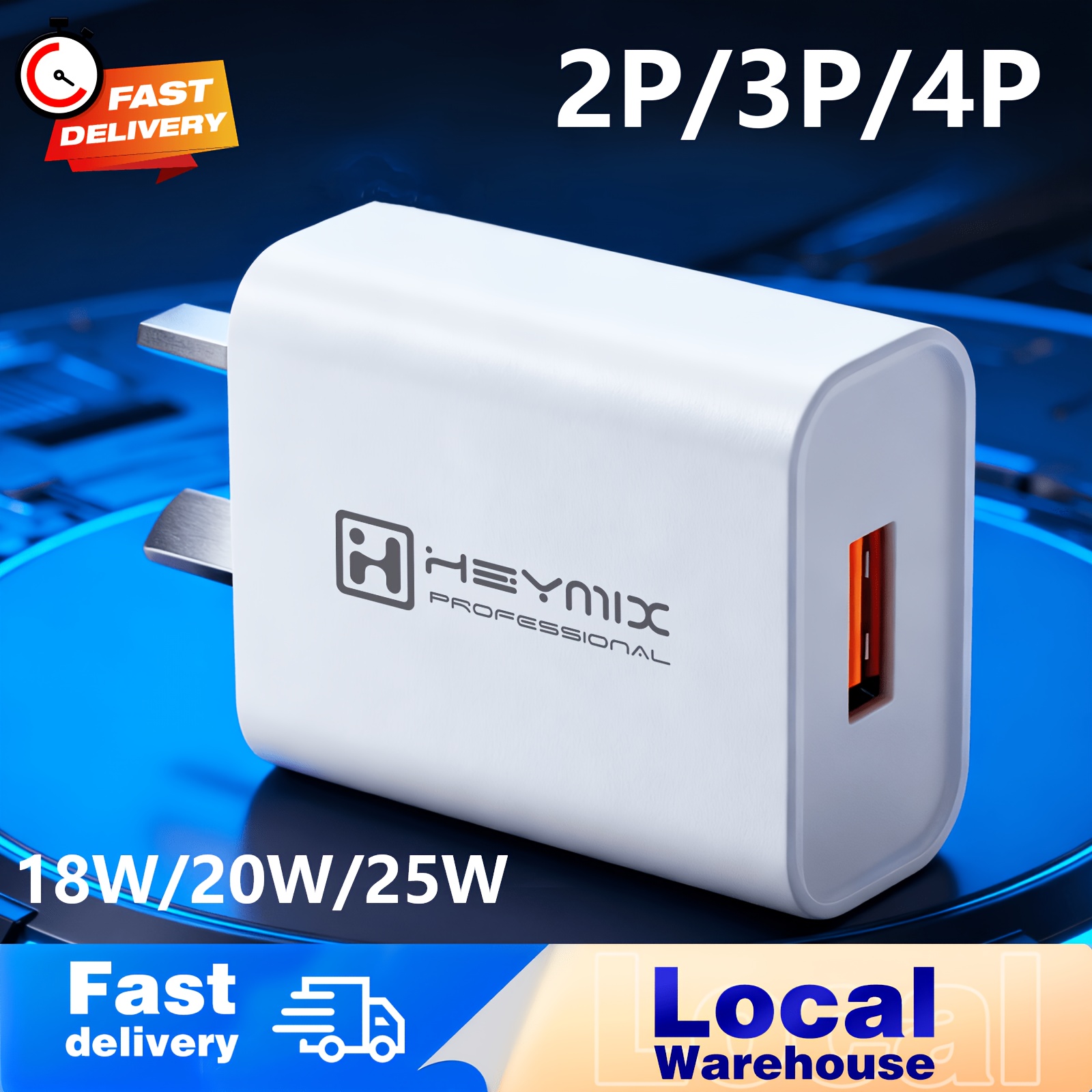 TEMU 18w/ 25w/ 45w Usb C Fast Charger, 2/ 3/ 4 Pack Super Fast Charger Compatible, Type C Wall Charger, Usb-c/ A Wall Plug Compatible