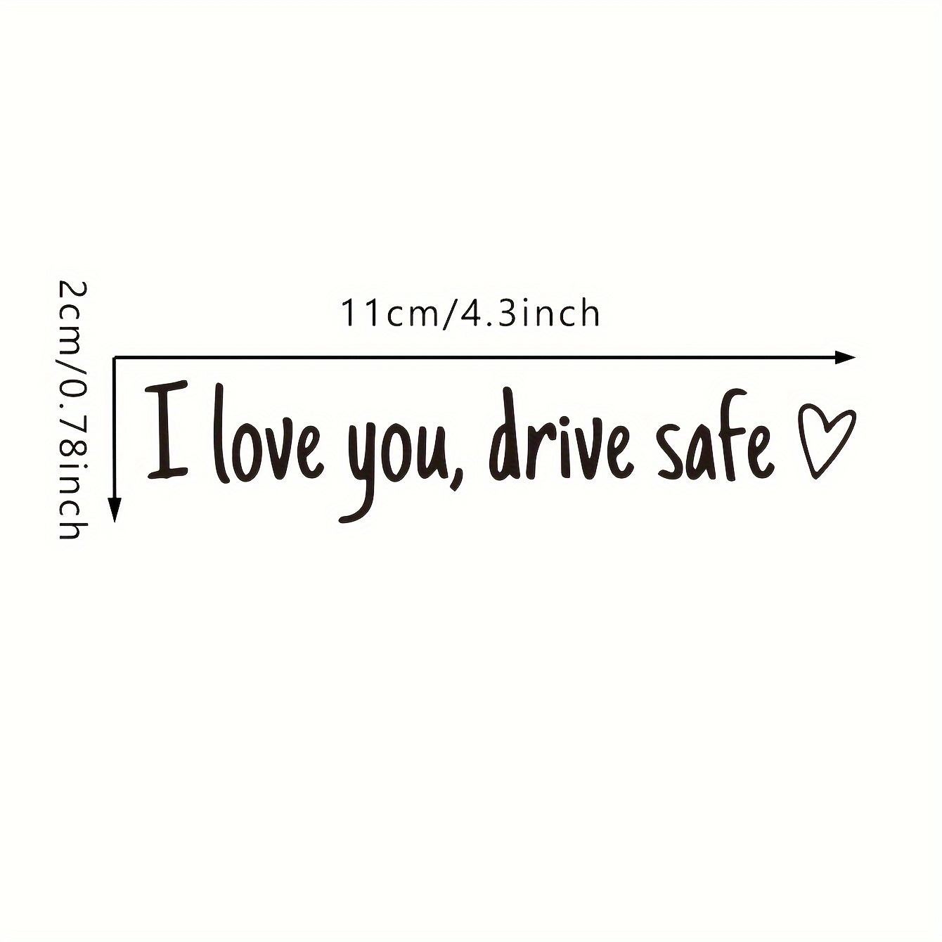 1pc I Love You Drive Safe Mirror Decal, Rearview Mirror Car Decals For Women, Vinyl Decal