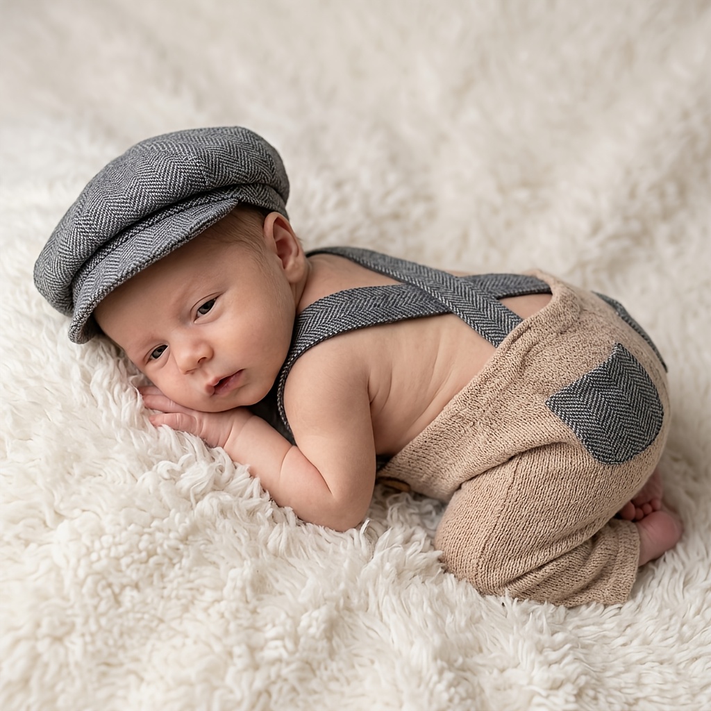 CRAZE Nouveau-né Photographie Prop Bébé Garçon Fille Photo Tenues Tricot Pantalon Chapeau Radis