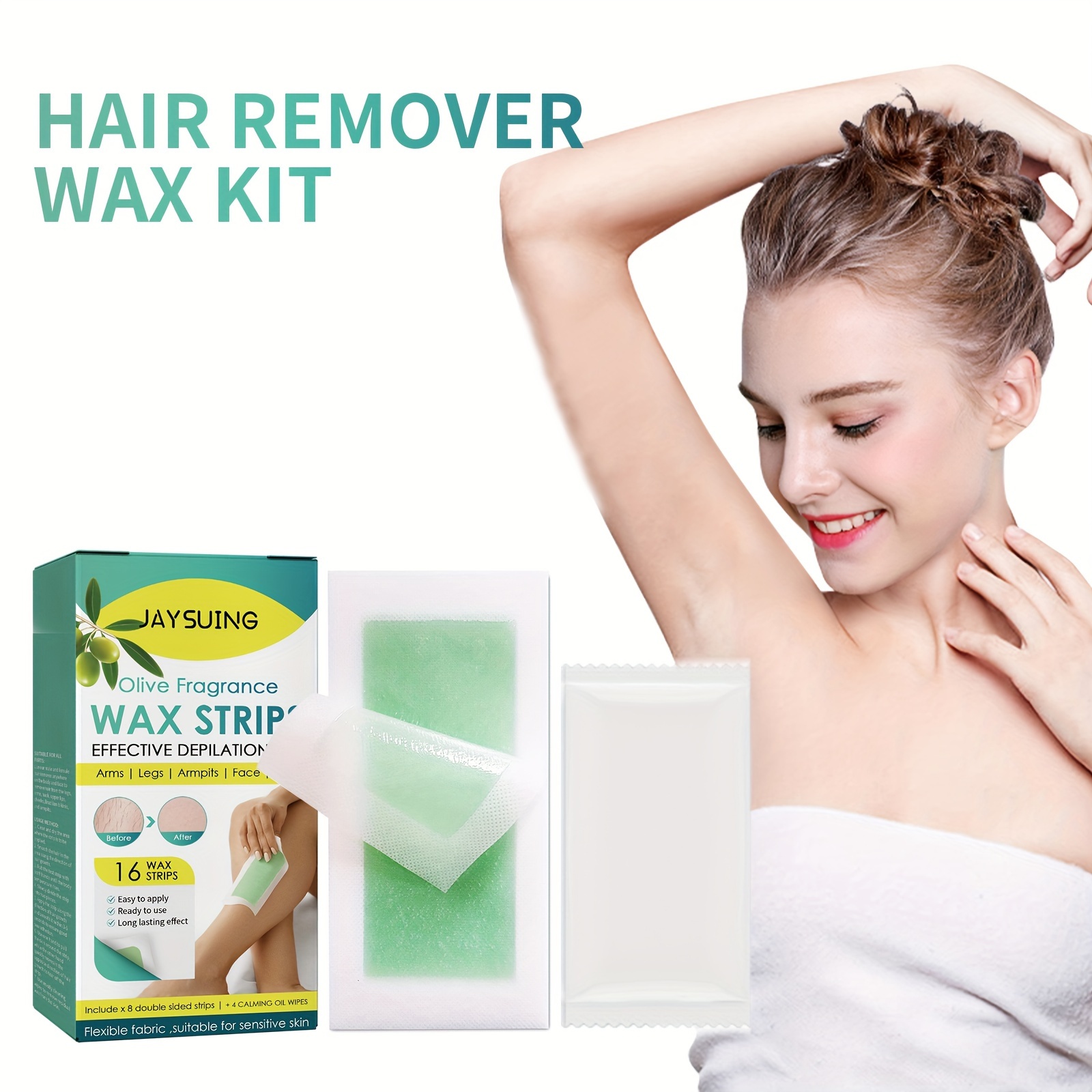 Hair Removal Wax Strips Set Contains 16 Wax Strips Hair Temu