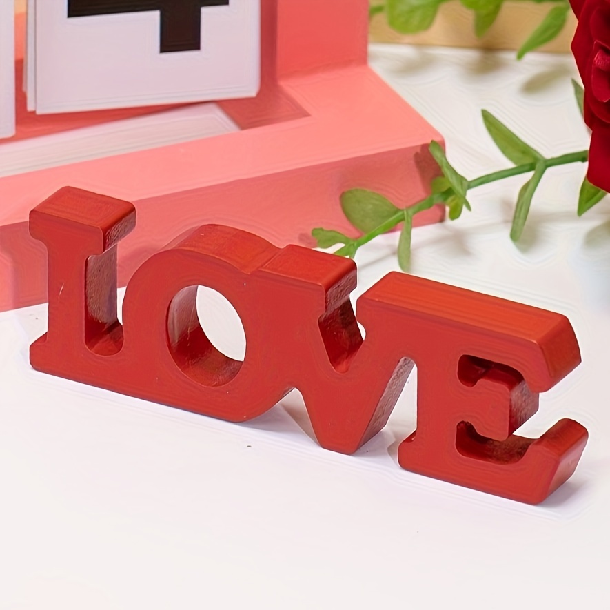 

Wooden 'love' Desktop Decor - Ideal For Valentine's Day & Weddings, Adds To Any Room, For Valentine