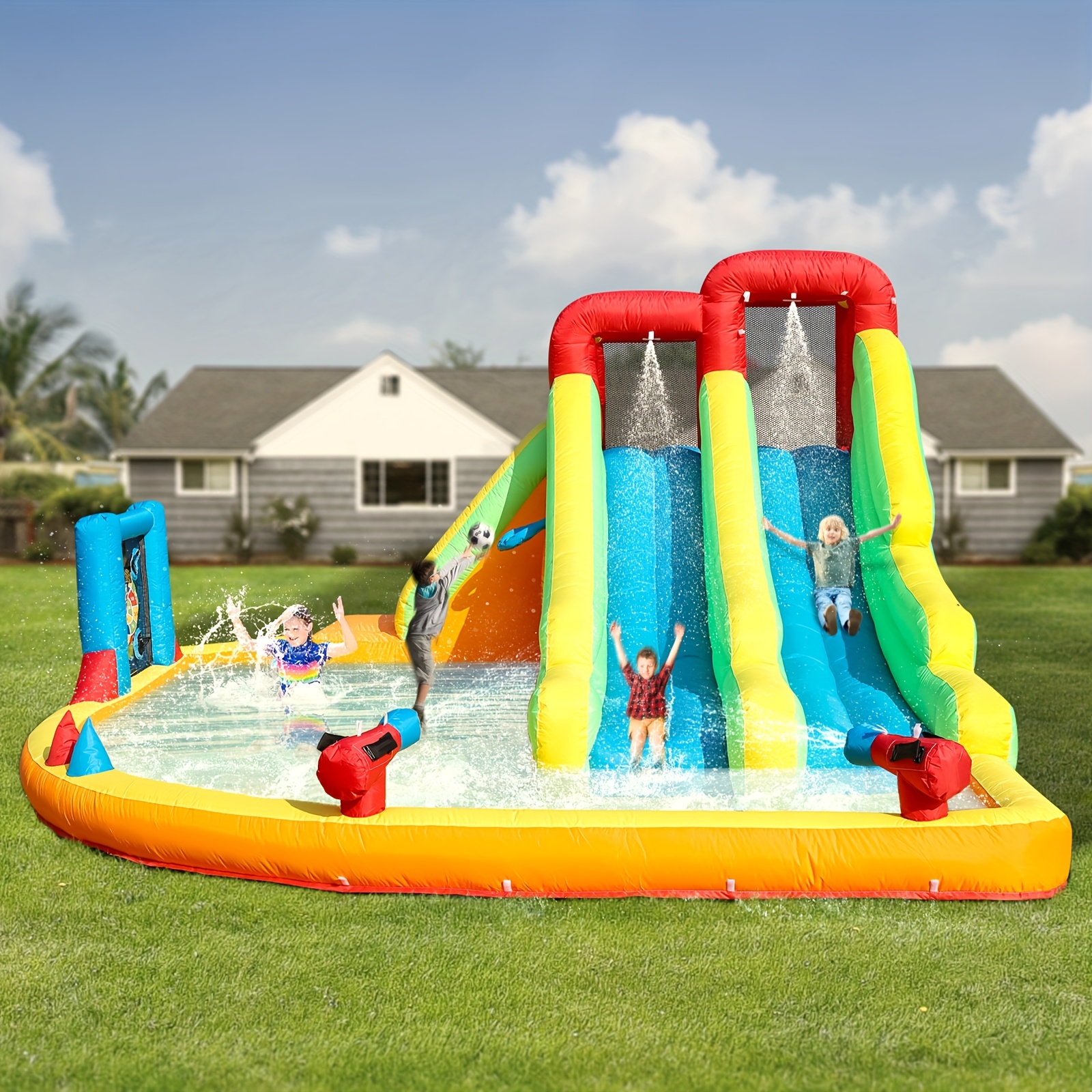 Blow Up Pool Slide Walmart SUNNY FUN Inflatable Water Slide And