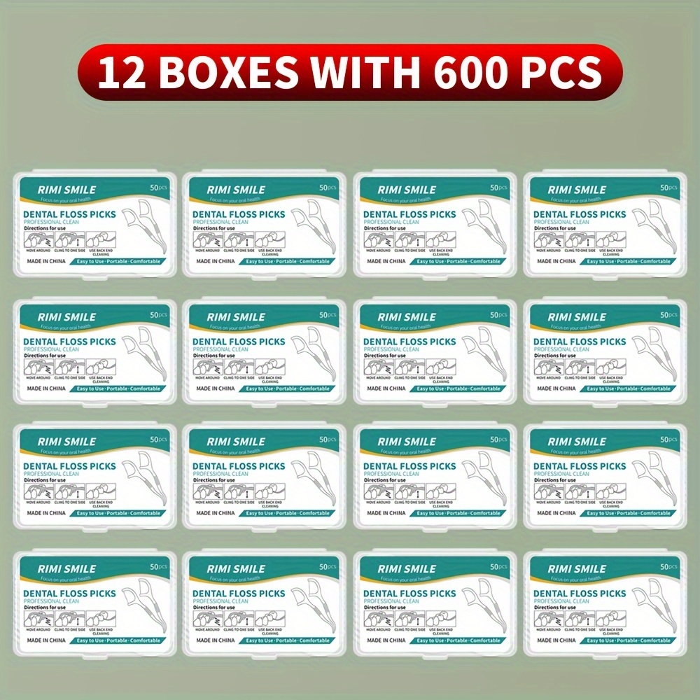 12 Boxes, 6 Boxes, 3 Boxes - Floss Wand-50pcs/box - Cleaning Interdental Tools