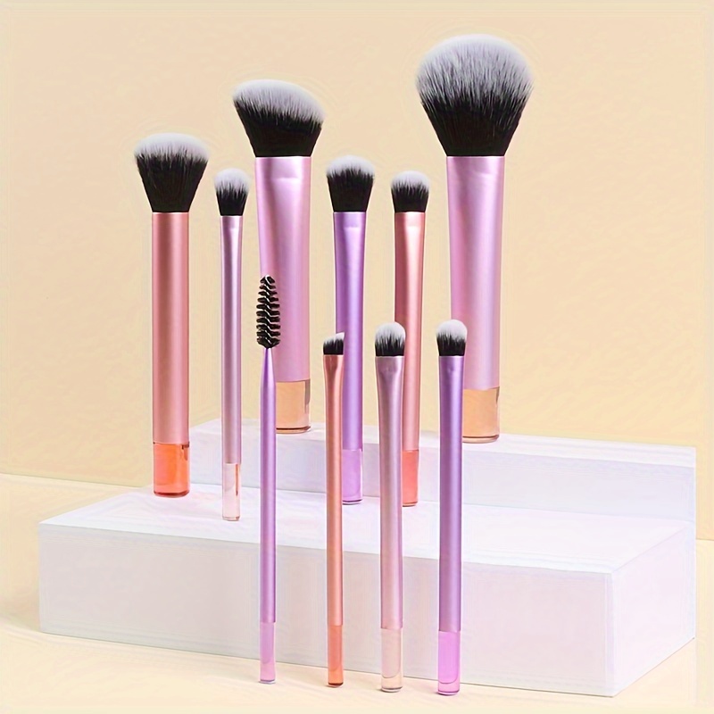 

10pcs/set Makeup Brush Kit, And For Foundation, Blush, Eyeshadow, Eyebrow, Contour, Lip, Nose, Face Cosmetic Tools