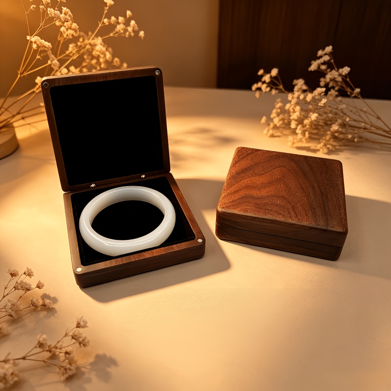 Custom Name Logo Walnut Jewelry Box for Bracelets, Necklaces, and Rings