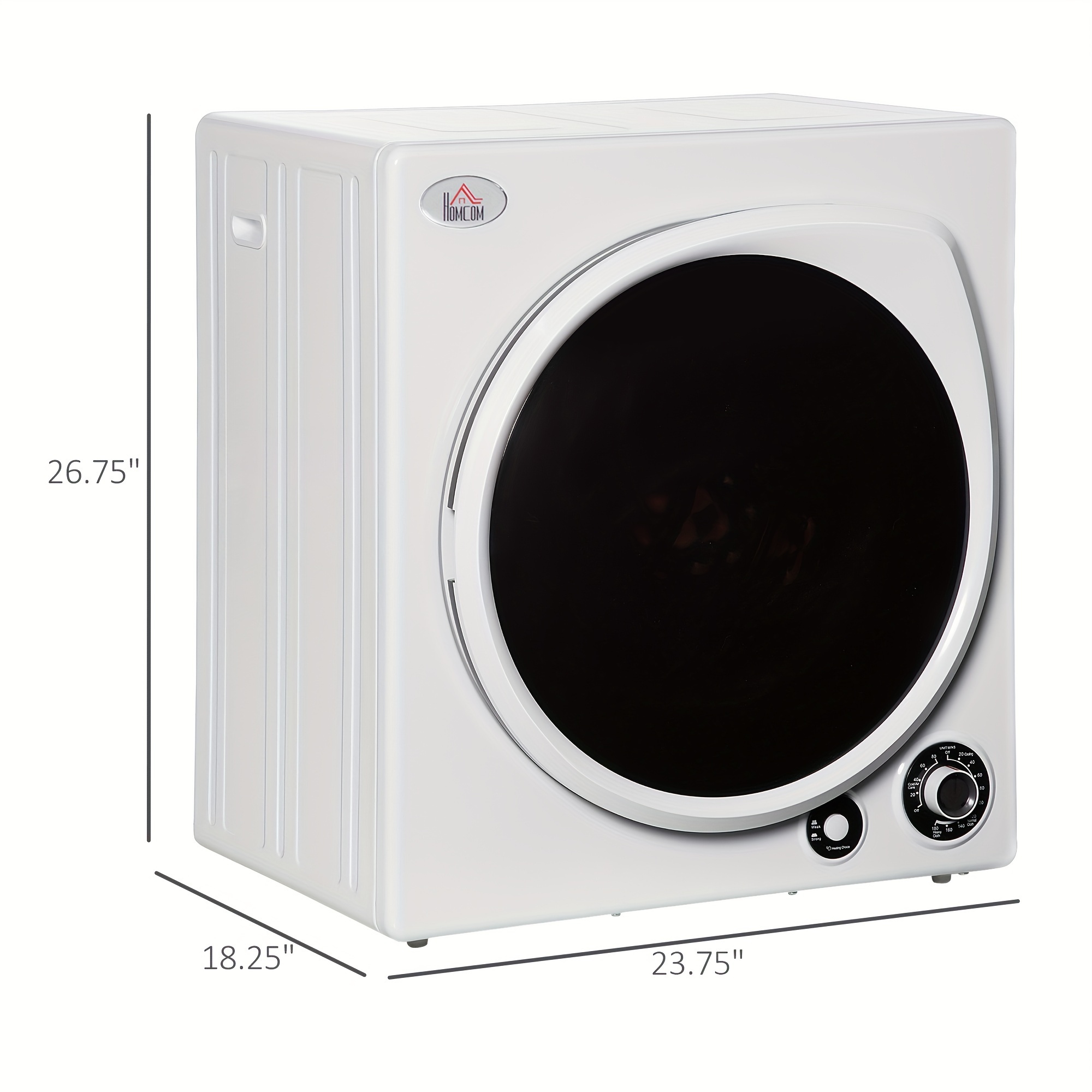 Automatic Dryer Machine, 1350w 3.22 Cu. Ft. Portable Clothes Dryer With ...