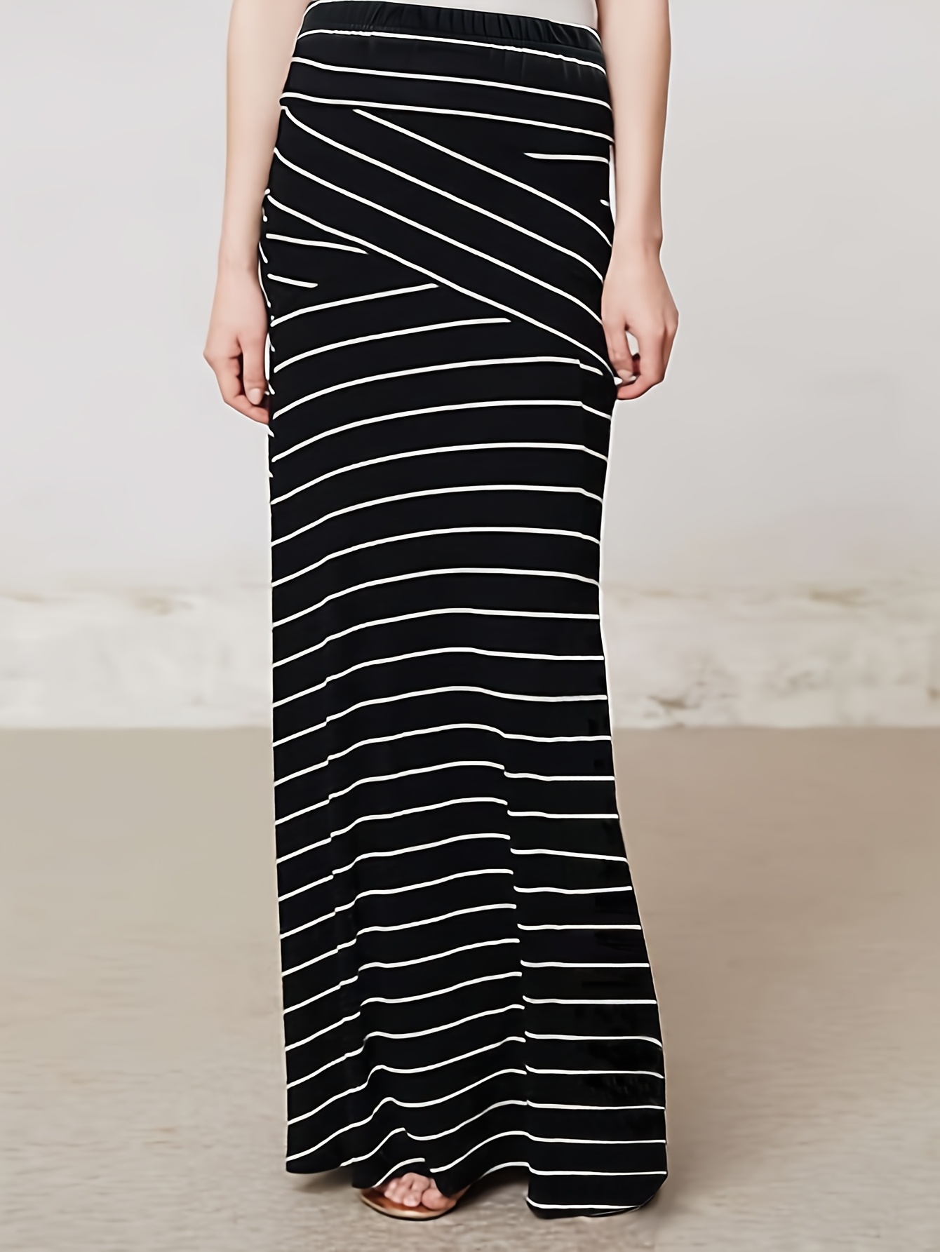 striped maxi skirt sold on Temu United States