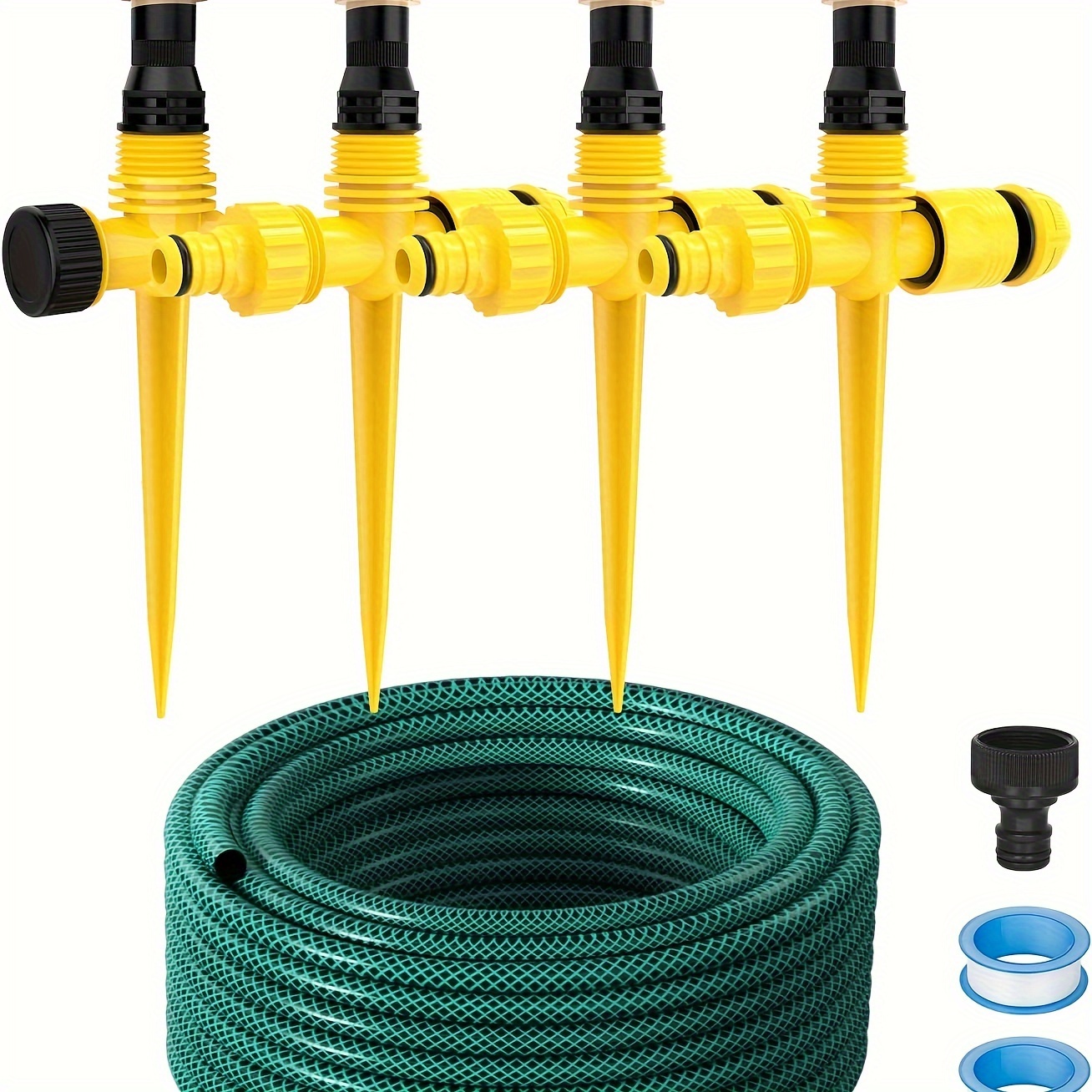 

Gejrio Garden Above Ground Sprinkler System Kit For Lawn, 360° Adjustable Irrigation System, Lawn & Garden Sprinklers Watering System With 52.5ft Hose And 8 Pipe Connectors