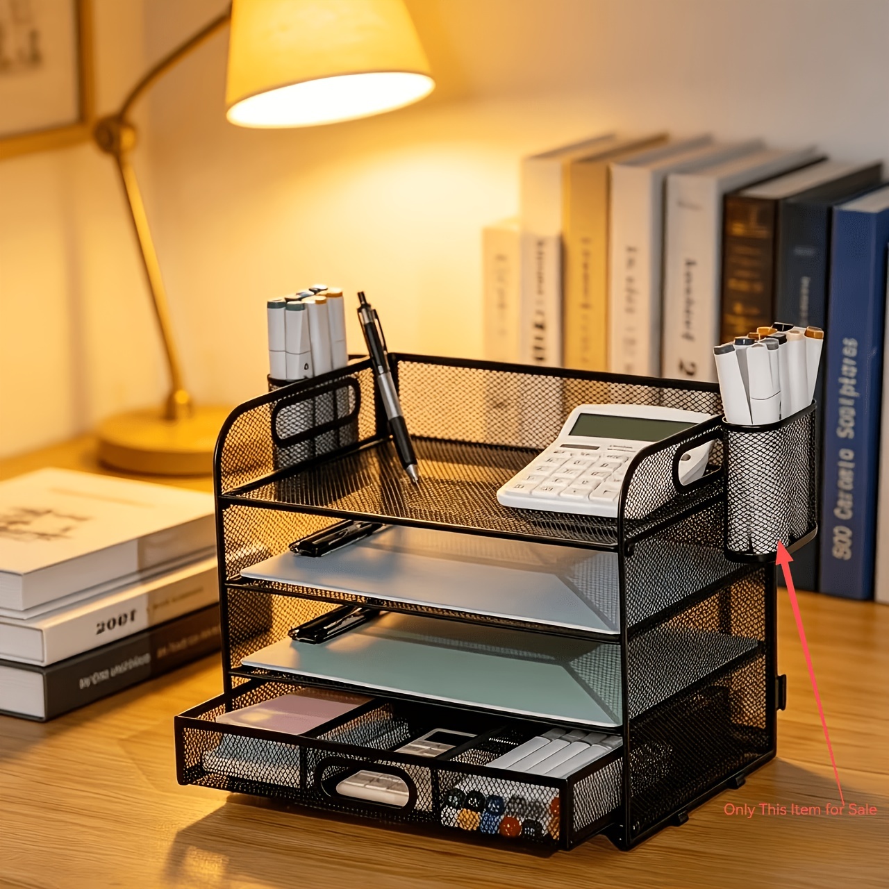 TEMU Home Desktop Essential Hollow Pen Holder, Nordic , Sturdy And Durable, Compact And Space-saving. Transparent And For To Stationery, Easy To