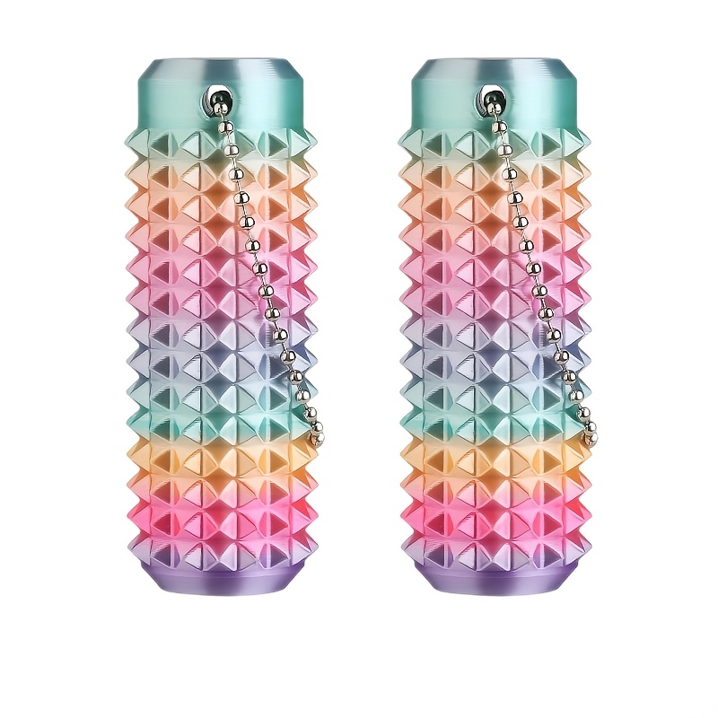 Image of 2-piece Soothing Adult Fingertip Toys, Random Colors, 3d Printed Sensory Keychain, Anxiety Relief, Focus And Calming Tool, Suitable For Home And Office Use