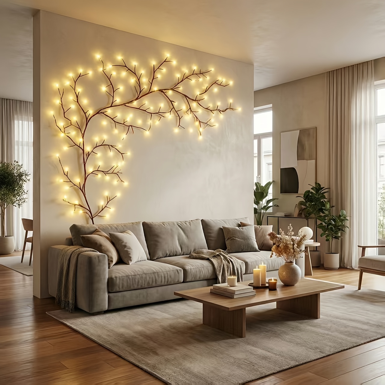 artikel foto 1 stuks 150 cm/48 stuks led wijnrank licht, vrij buigbare takvorm om aan behoeften te voldoen, uitgerust met 8 knipperstanden, usb aangedreven, ideaal voor binnenhuisdecoratie, geschikt voor slaapkamer, woonkamer, café, muurdecoratie, feestelijke sfeer, valentijnsdag