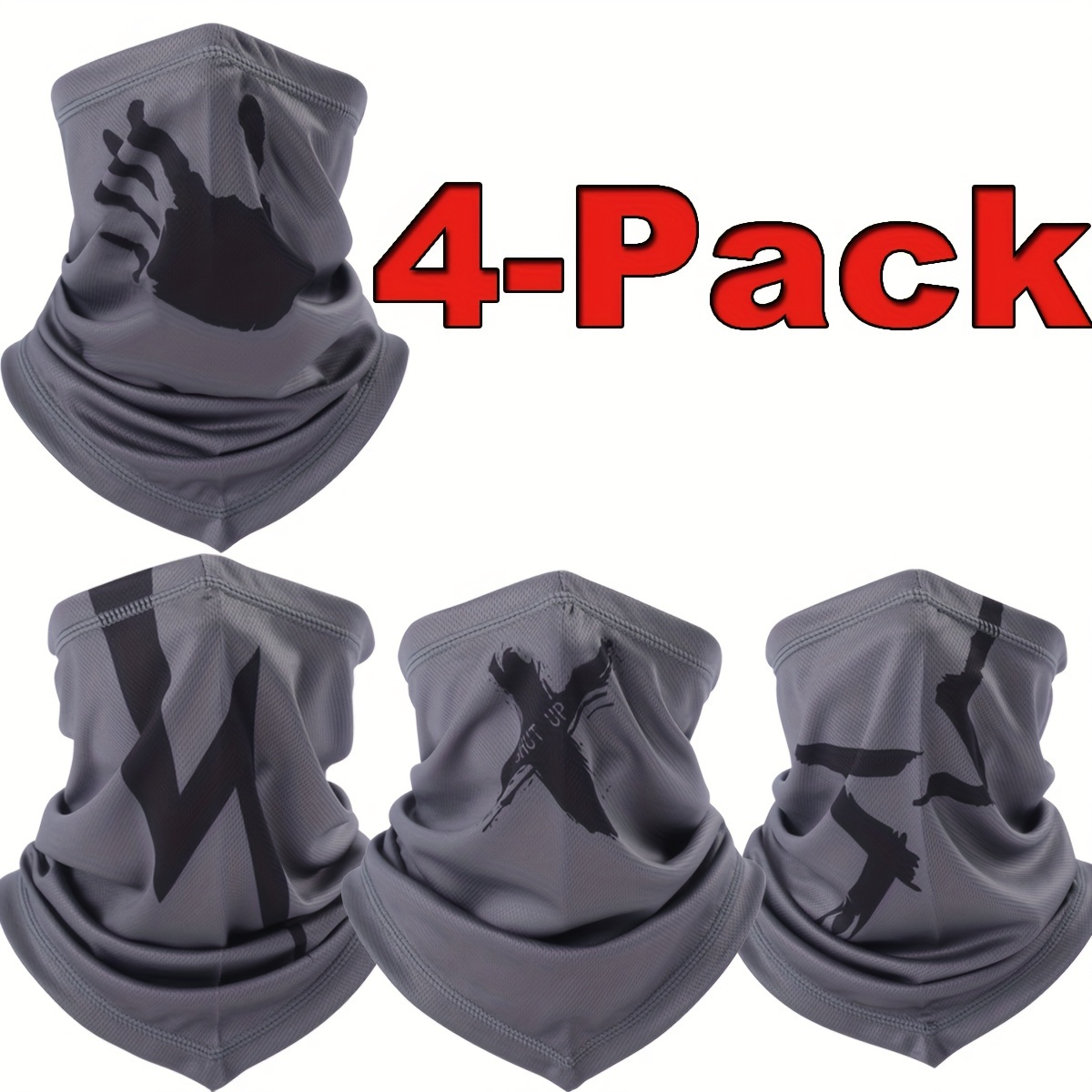 

4-pack Neck Gaiter Balaclava Bandana Gator Face Mask Scart Cover Breathable Sun Protection Headwear For Men Women
