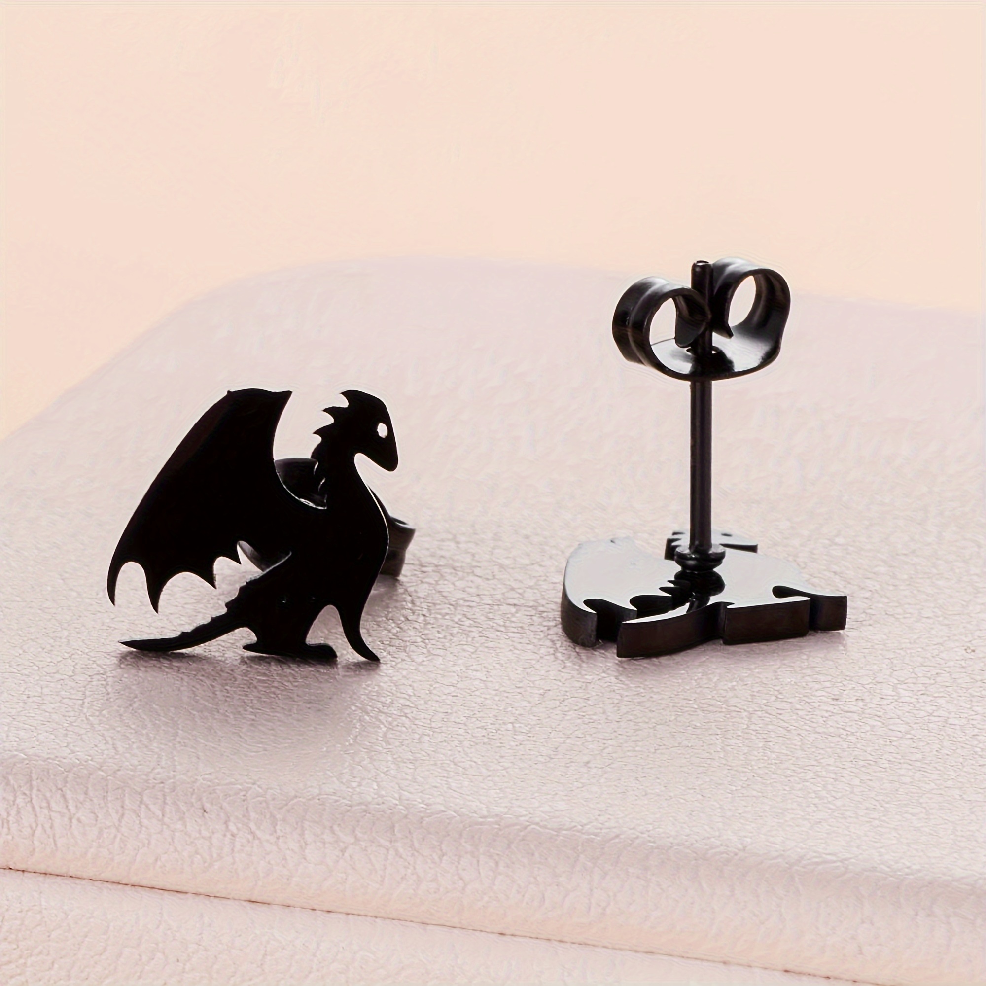 1 Pair (2pcs) Stainless Steel Hypoallergenic Dinosaur Women's Stud Earrings