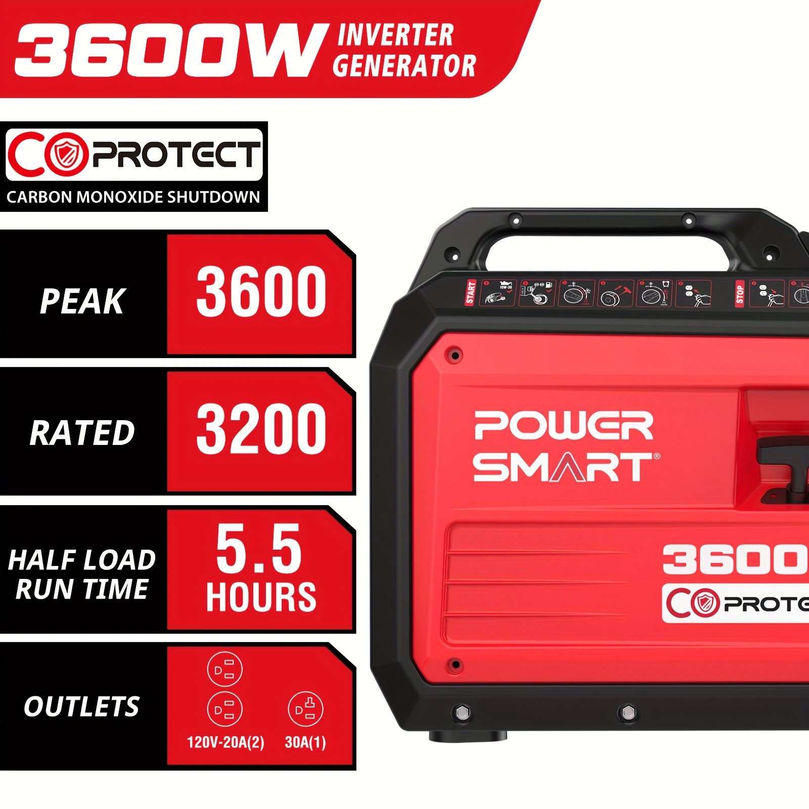 4800 watt 3600 watt gas engine generator for camping emergencies   alarm portable     Product details 5