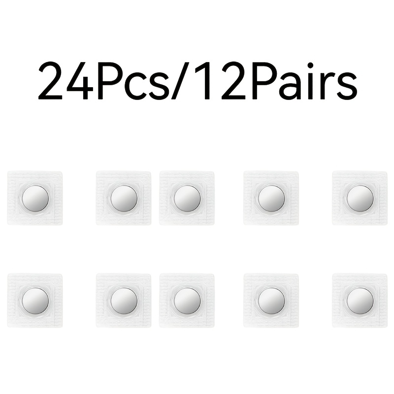 TEMU Lot de 24 boutons magnétiques robustes - Fermeture magnétique invisible à forte tenue, attaches magnétiques antidérapantes pour rideaux, sacs,