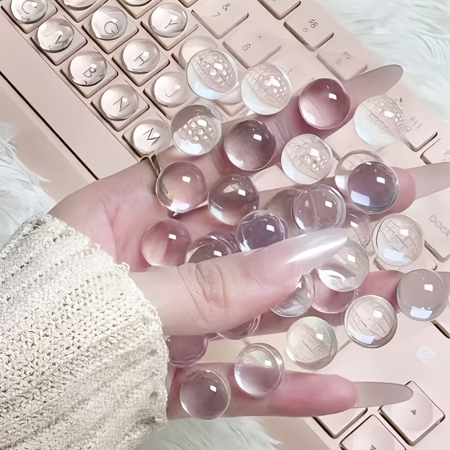 TEMU 26pcs Crystal Keyboard Stickers, Clear Glossy 3d Rounded Keycap Stickers, Cute Desk Setup Accessories