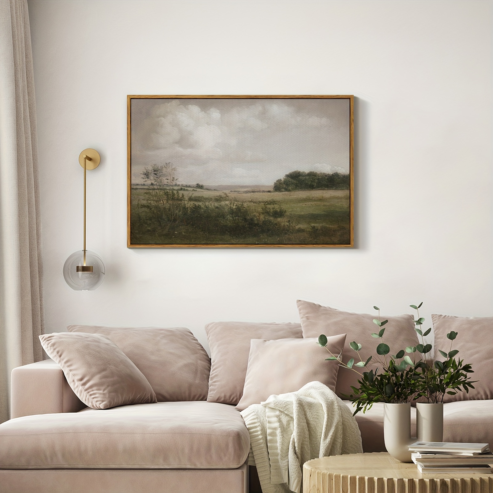

1 Framed Vintage Large Format Wall Art Piece, Featuring Natural Wilderness Landscape Artwork For Home Decoration Aesthetics, A Canvas Print Of A Rustic Countryside Scene, Sized 24 By 36 Inches.