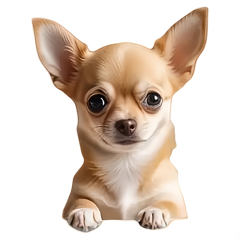 Image of Fun Probe Chihuahua Dog Vinyl Sticker - Waterproof Stickers For Car Bumpers, Laptops, Trucks