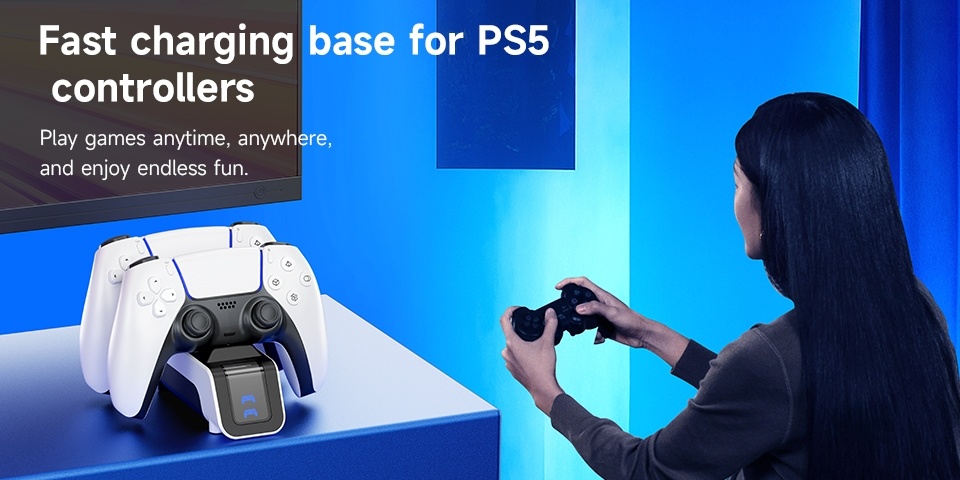 For Ps5 Controller Charging Base, Charging Head Breathing Light, ABS Material Non-Slip, Dual Fast Charging Grip Charging, Black And White Mechanical Wind Design, for Ps5 Additions 13 For Ps5 Controller Charging Base, Charging Head Breathing Light, ABS Material Non-Slip, Dual Fast Charging Grip Charging, Black And White Mechanical Wind Design, for Ps5 Additions