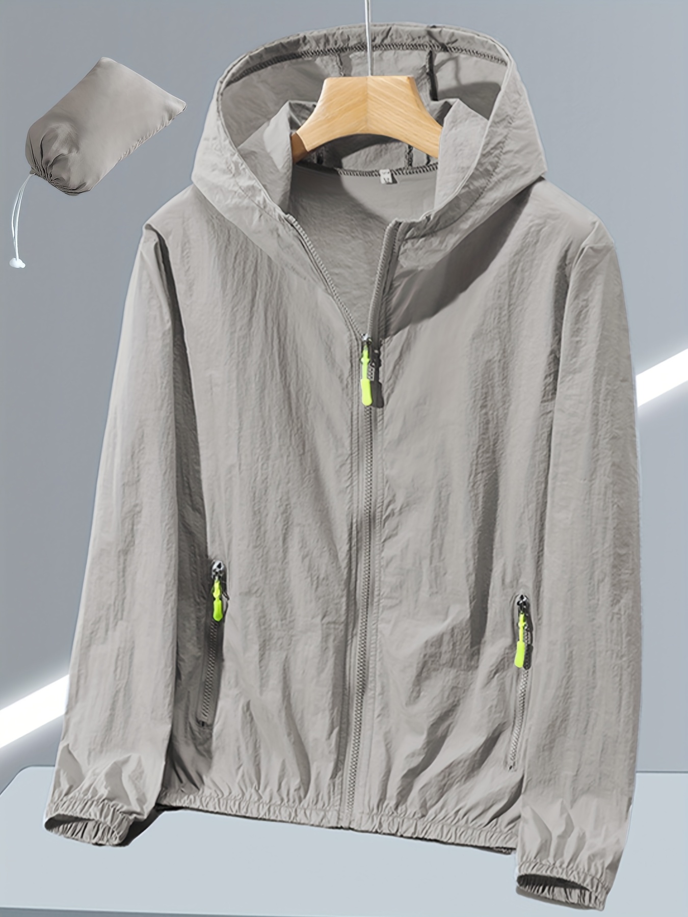 Full Zip Lightweight Jacket With Zipper Pockets Men's Soft Polar