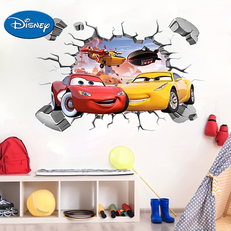 

authentic Disney" Disney Cars 3d Wall Decal - Cute Cartoon Car Stickers For Boys & Girls Bedroom, Removable Pvc, Extra Thick & Durable