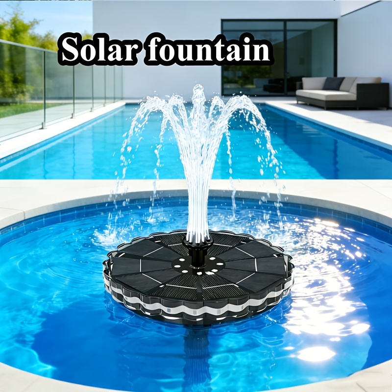E-shop 3,5W bunte Beleuchtung Solar-Schwimmbrunnen, montagefrei, gebrauchsfertig, IPX8, mit mehreren Düsen, für Hof, kleine Wasserszenerie, Garten,