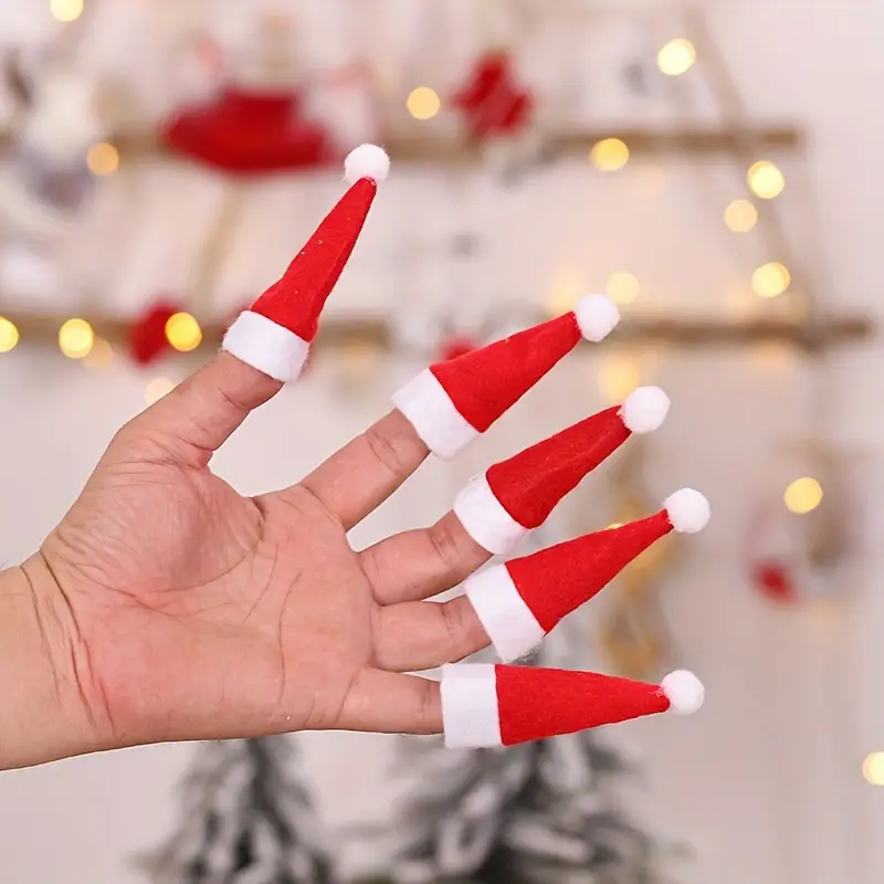 50pcs mini hats 1 57 x2 76 non woven fabric holiday decorations for trees home office details 6