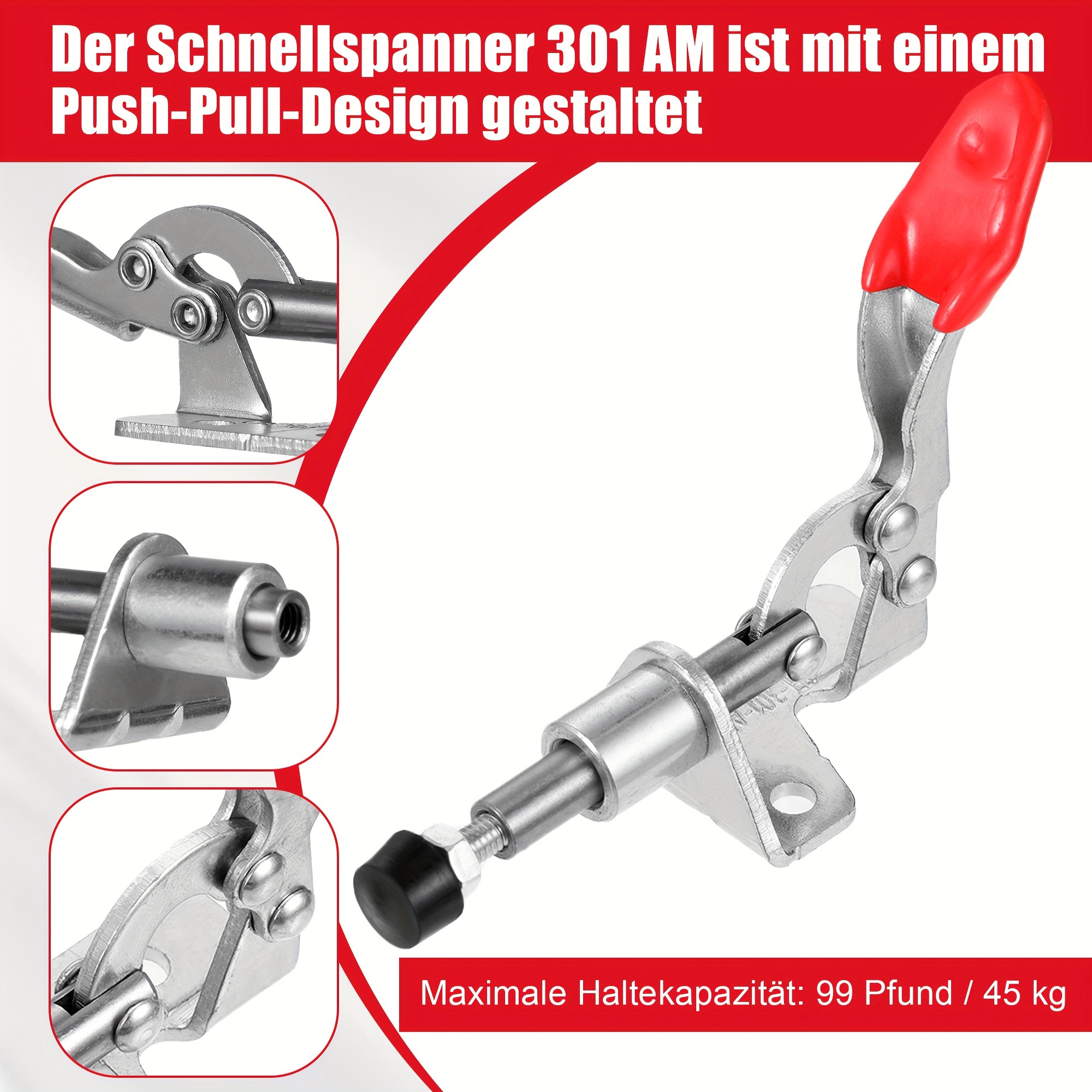 

4pcs Quick Release Tool Kit: Elbow Tensioner, Clamp, Horizontal & Vertical Jig - Ideal For Machine , Woodworking & Welding