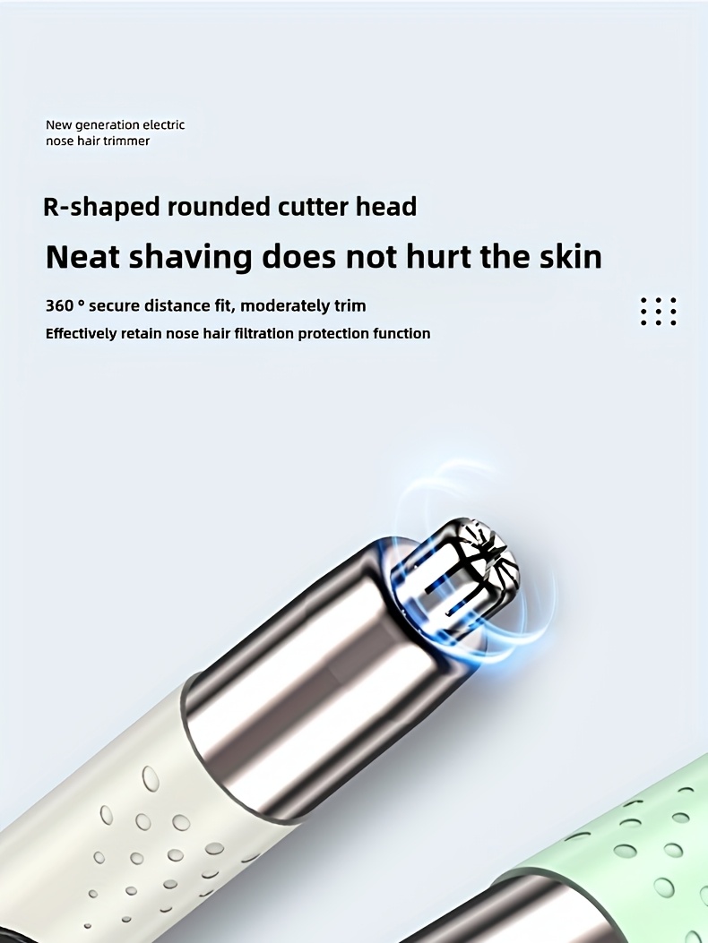 portable electric nose hair trimmer for men women usb rechargeable stainless steel blades for free   grooming   for eyebrows ear hair trimming personal care grooming tool nose hair remover sleek gadget   operation Product details 2