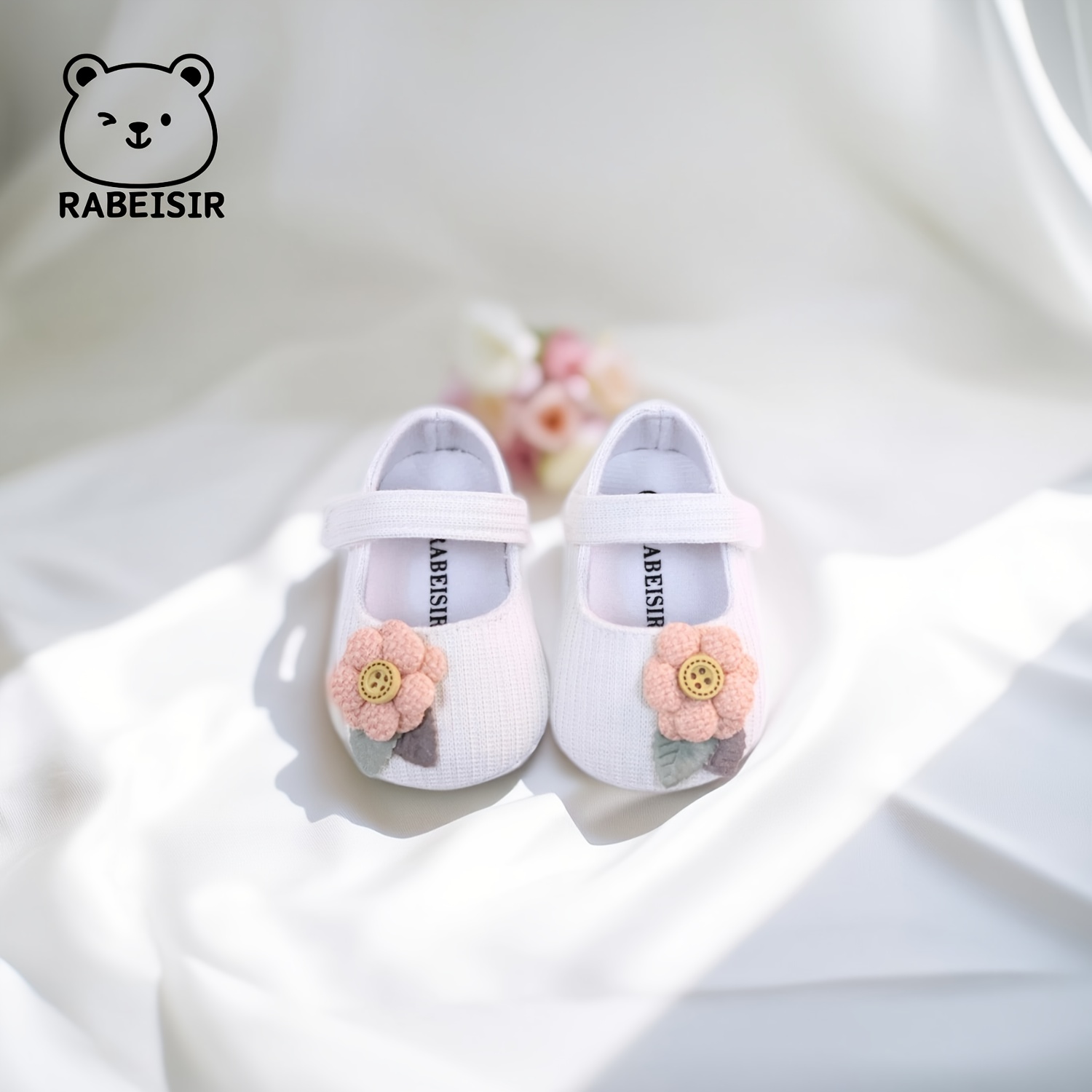 Trendy Cute Flower Mary Jane Shoes For Baby Girls, Comfortable Lightweight Non Slip Walking Shoes For Indoor Outdoor Party, Spring And Autumn