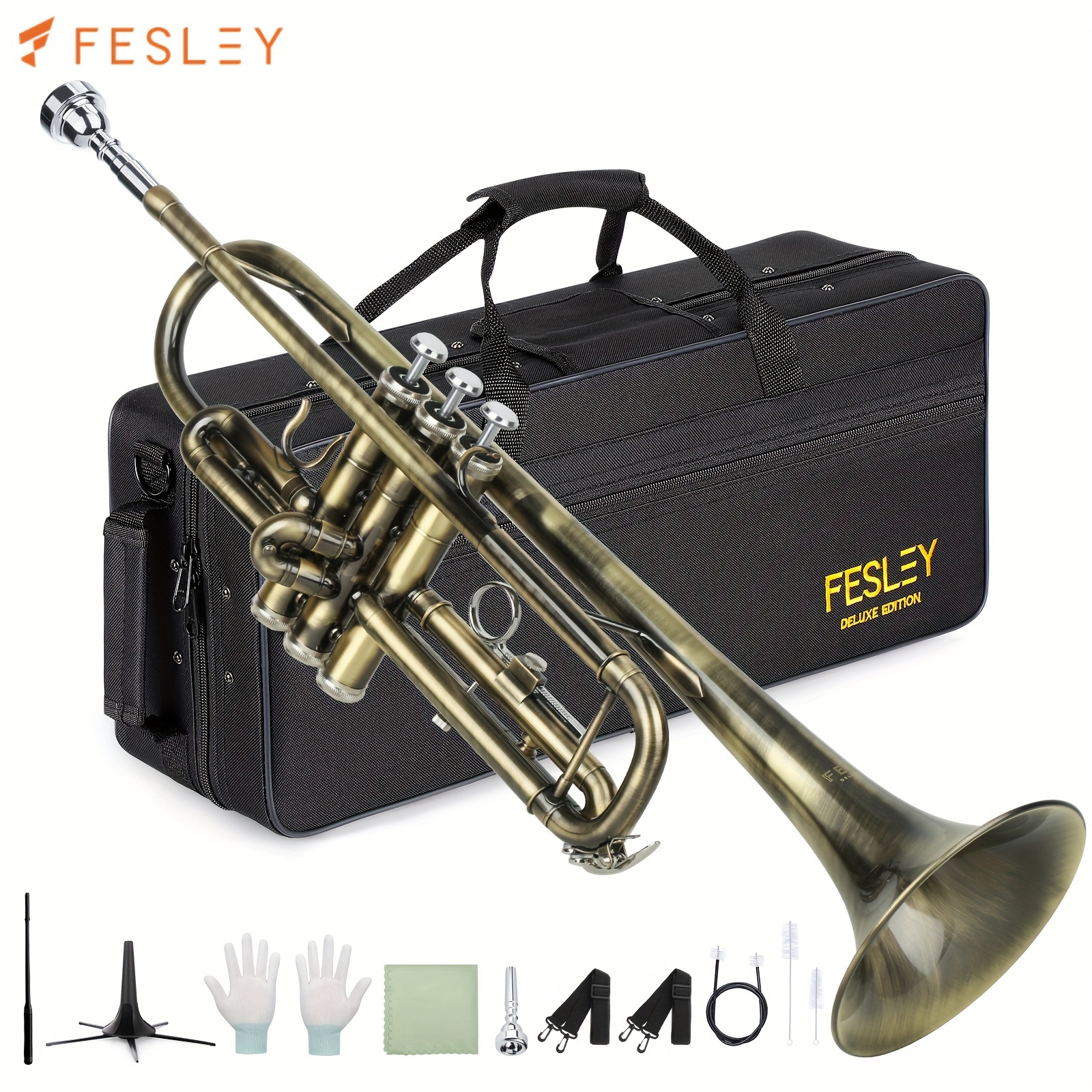 Professional Silver Trumpet B Flat Brass Nickel Tube Body Playing