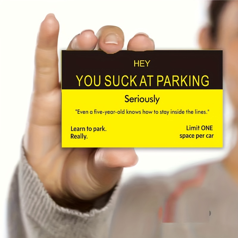 

30pcs Funny Parking Cards - Matte , English Text | Prank & Learning Tips For Use