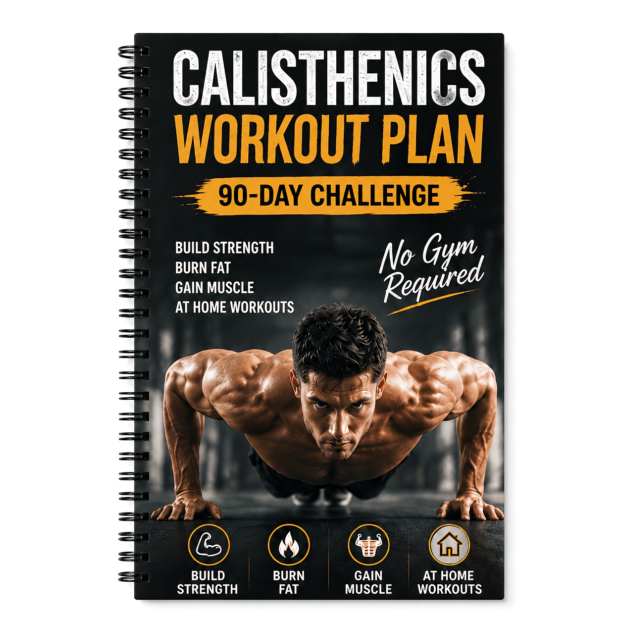 TEMU Journal de fitness et carnet d'entraînement A5 à spirale de 80 pages - Reliure à spirale adaptée pour le suivi des pompes, des tractions, ,