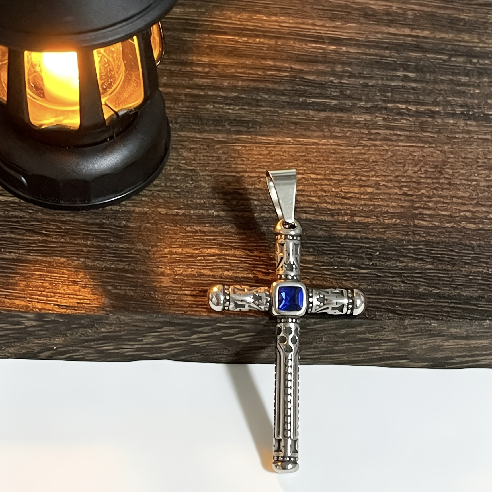 Image of 1pc 304 Stainless Steel Vintage Cross Pendant, Unique Pendant For Men And Women, Diy Pendant, Jewelry Charm And Decoration