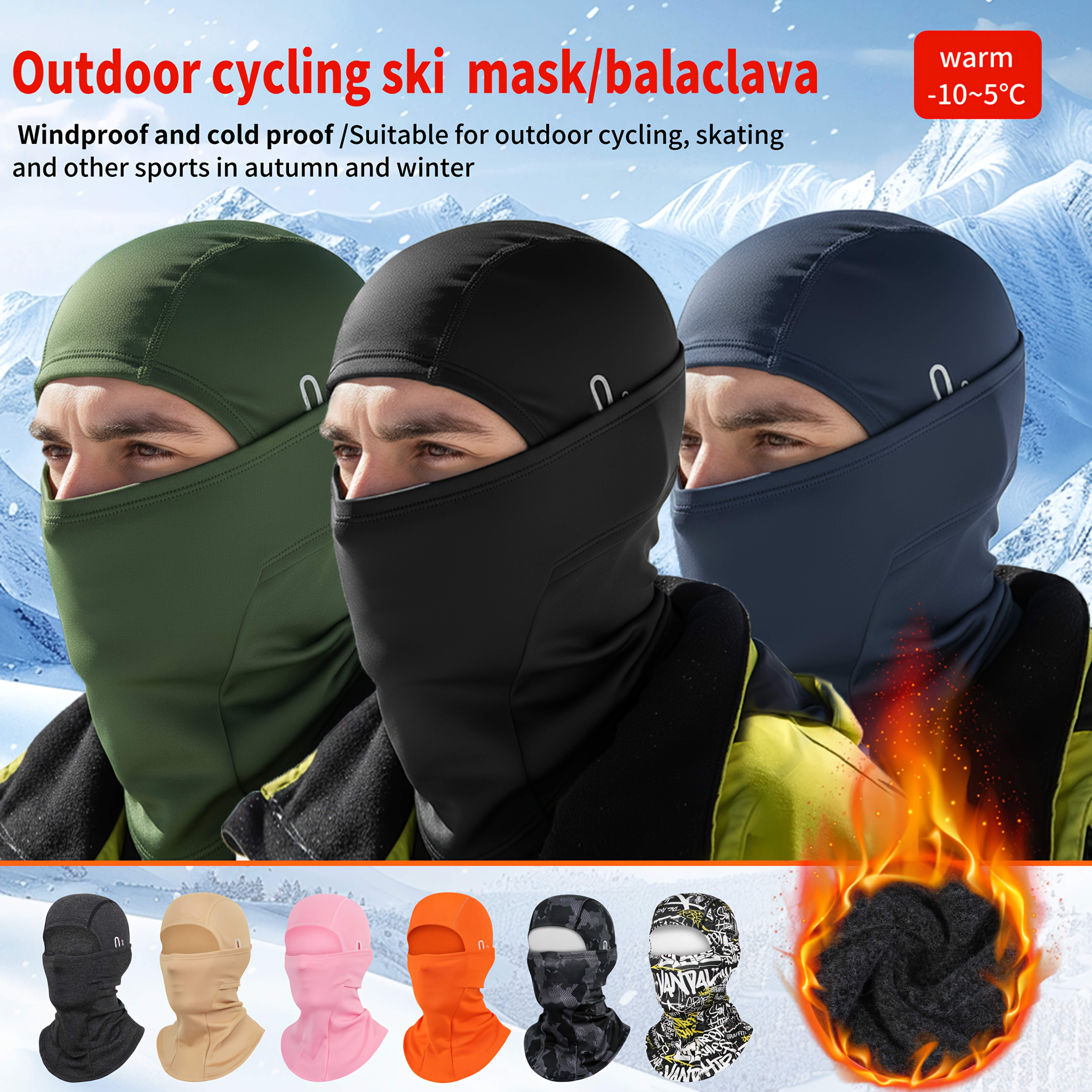 men womens outdoor warm cycling ski mask head cover fleece  display picture 1