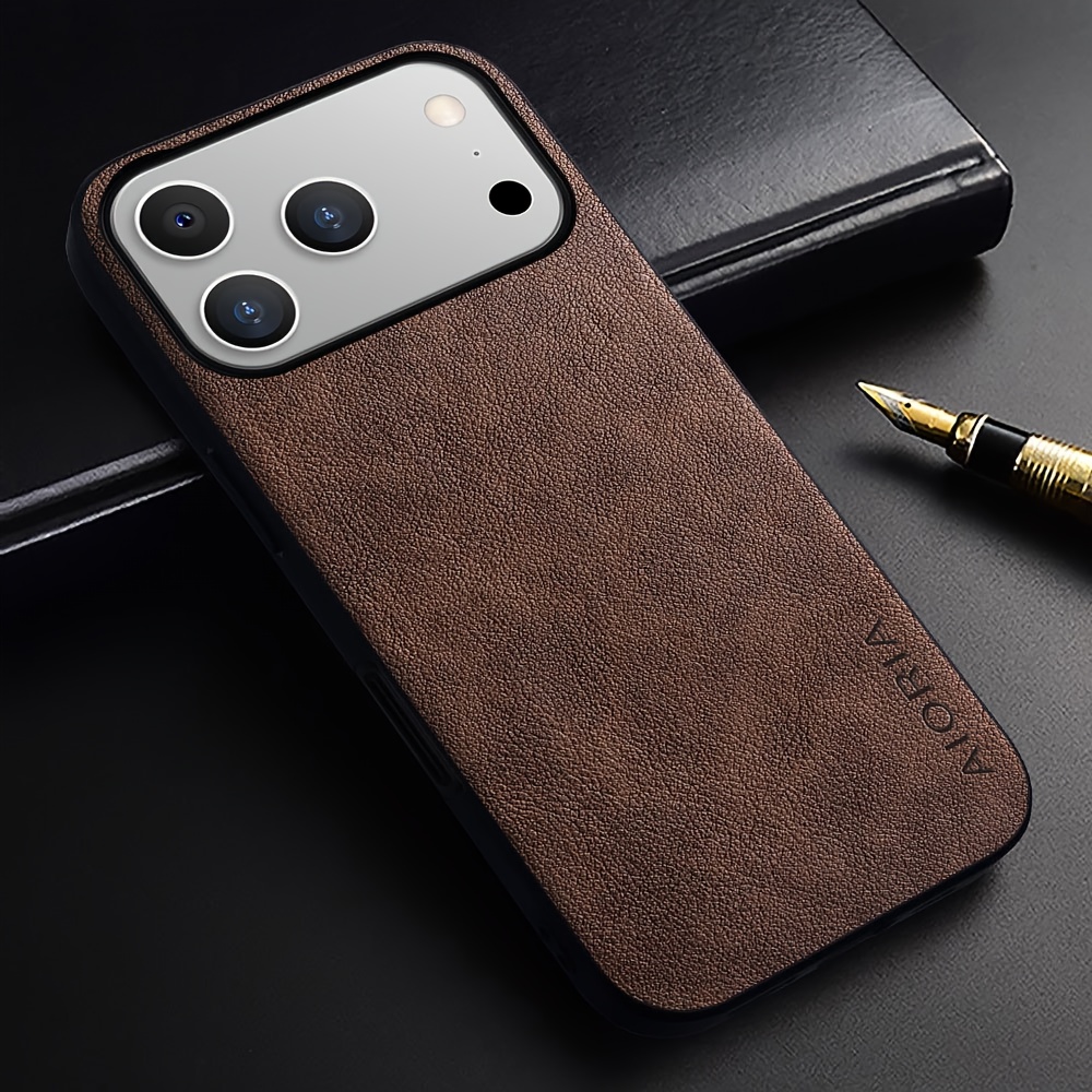 TEMU para Teléfono - Cubierta Premium de Cuero Sintético Diseño Retro Completa para iPhone 17 Pro Max 17E para iPhone Air