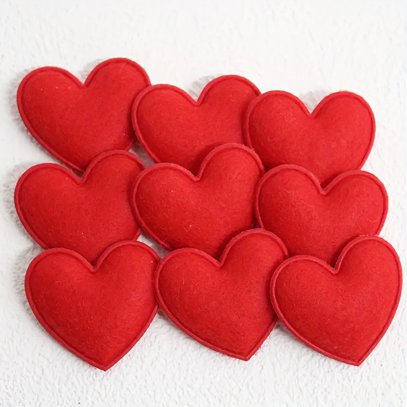 

10pcs/pack Felt Cloth -sided Love Heart Ultrasonic Embossed Small Accessories Diy Handmade Head Hoop Hair Accessories Headwear Shoes Jewelry Handmade Decoration Accessories