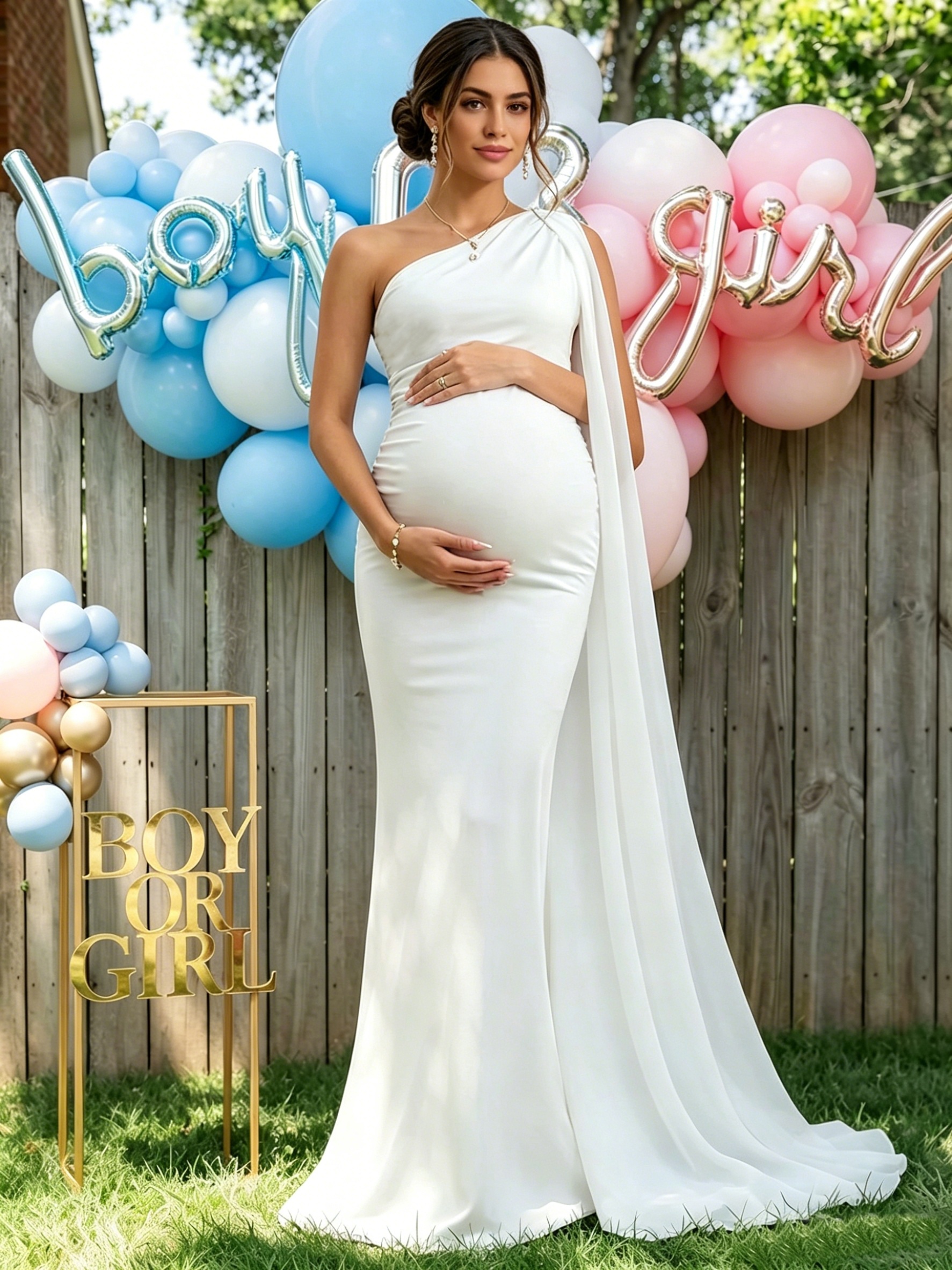 mermaid wedding dress pregnant White Lace Mermaid Maternity Wedding Dress, White / XL