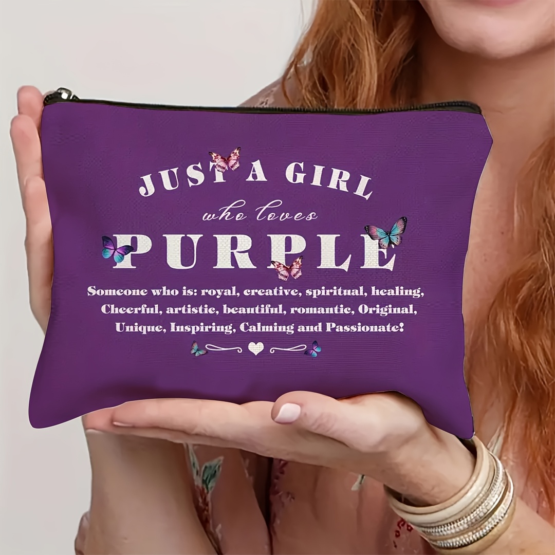 

1pc Purple Makeup Bag, Makeup Bag, Purple Women's Gift Purple Accessories, Purple Gift Makeup Bag, Travel Makeup Bag, Travel, Vacation, Business, Fitness, Camping, And Outdoor Use