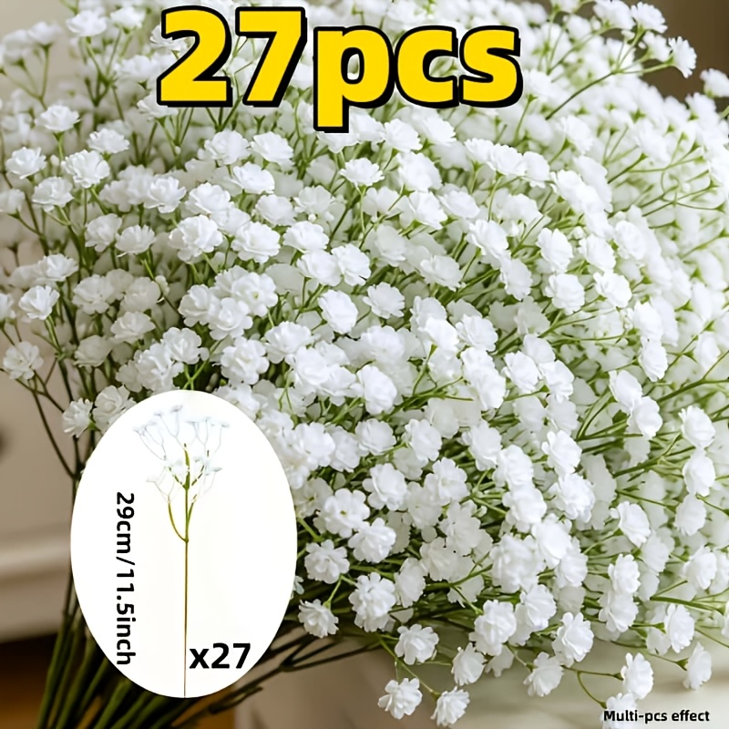 TEMU 27 Mazzi di 770 Fiori Artificiali di Gipsofila Gamma, Bouquet di Fiori Finti di Gipsofila , per Decorazioni di Matrimoni e Compleanni, Stile per
