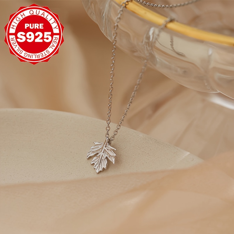 Maple Leaf Necklace, S935 Sterling Silver Design