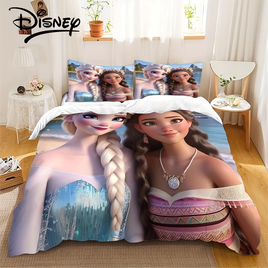 

Ensemble de literie Disney autorisé 3 pièces avec des de Elsa, et , comprenant un housse de couette et taies d'oreiller. Idéal pour la décoration de , disponible en plusieurs tailles.